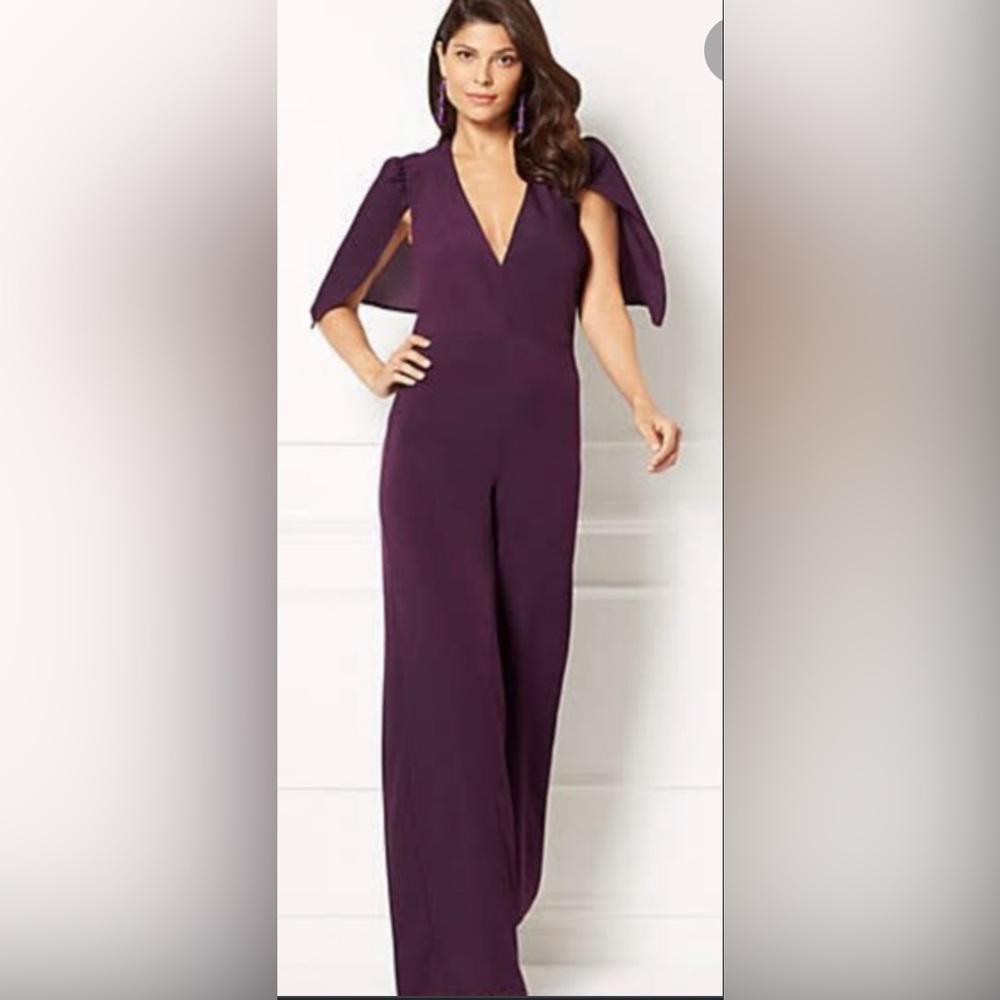 Jumpsuit with Capelet - Christmas Party Jumpsuit - Purple Powersuit